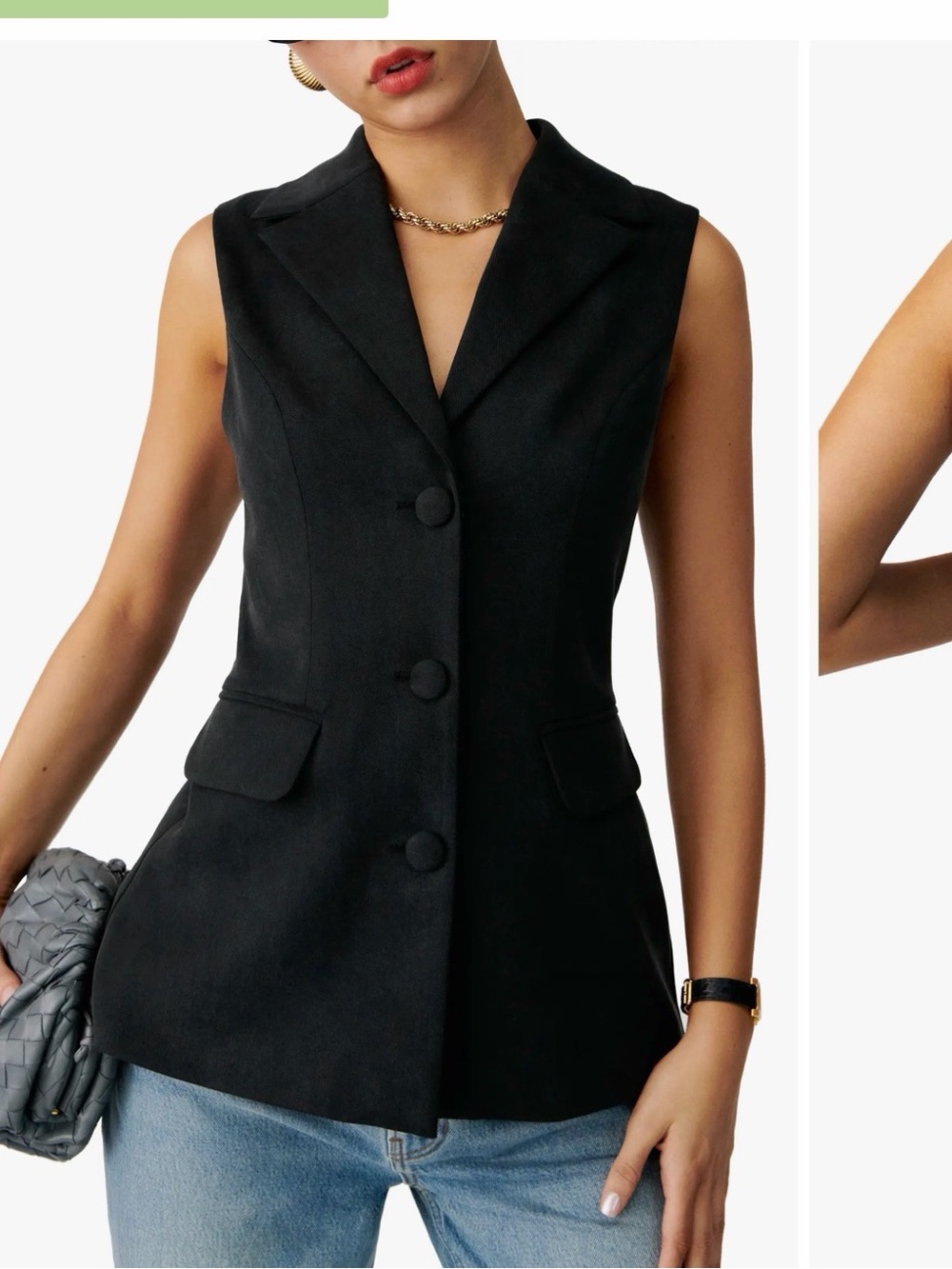 Reformation Black Billie Vest